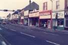 Shops on London Road, Heeley Bottom showing Brown Suites and No. 473 Arien Domestic Appliances and the traffic tidal flow system