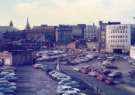 Site of George Senior and Sons Ltd. (later Ponds Forge Sports Centre), Sheaf Street / Pond Street showing (centre) General Post Office, Fitzalan Square and (right) Barclays Bank, Commercial Street