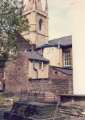 View from Upper Chapel graveyard of the rear of offices on Norfolk Row showing (centre) No. 22 Norrow Estate Agents Ltd. and (back) the tower of St. Marie Roman Catholic Cathedral