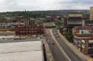 View of Moore Street showing (right) No. 12 R. J. Stokes and Co. Ltd., paint and wallpaper warehouse, (top right) electricity sub station and (left) No. 55 Richards of Sheffield (formerly Richards Brothers and Sons Ltd), cutlery manufacturers