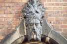 Carved stonework above doorway of former premises of William Turner and Sons, steel files and edge tools, Caledonia Works, Mappin Street