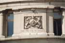 Carved stonework on Yorkshire House for Johnson and Appleyard, the original occupants who were cabinet makers to the HRH Prince of Wales, junction of Barkers Pool and Leopold Street 