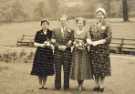 Family wedding group (l. to r.) Edna Stevenson, Eileen and Harold Varley and Mary Parkin