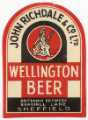 Beer label for Wellington Beer, [brewed by] John Richdale and Co. Ltd., Britannia Brewery, Bramall Lane