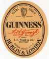 Beer label for Guiness [bottled by] S. H. Ward and Co., Sheaf Brewery, No. 129 Ecclesall Road