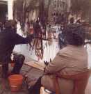 Paul Waplington, artist, Fargate during National Arts Day, early 1980s