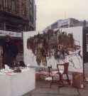 Paul Waplington, artist, Fargate during National Arts Day, early 1980s