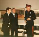 Lord Lieutenant of Yorkshire presenting Bill Hulme, Sheffield Galleries and Museums with the British Empire Medal (BEM) showing (left) Julian Spalding, Director of Sheffield Art Galleries