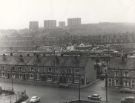 View: u11346 Queens Road showing (bottom) the entrance to No. 515, Wm. Monks, (builders merchants) Ltd., Havelock Bridge Works, Queens Road, (centre) Olive Grove Works and (back) Norfolk Park Flats