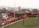 View: u11408 Park Square roundabout at the junction with (left) Sheaf Street and Sheaf Market (centre) Hotel Bristol and (right) the Canal Basin