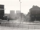 View: u11416 Arundel Gate at the junction of (centre) Howard Street and (right) Eyre Lane showing (back centre) Sheaf House and Norfolk Park Flats