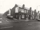 View: u11467 Nos. 411 - 417 Staniforth Road at the junction with (left) Cattal Street showing (l. to r.) P. Matthews, grocers; D. G. Wilson, newsagents and card shop and H. Lamb, fish and chip shop