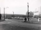 View: u11676 Junction of Broad Street and Exchange Street, showing (left) Castlefolds wholesale market and (right) the rear of F. W. Woolworth building