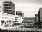 View: u11715 View from Charter Square looking towards Furnival Gate showing (top left) Redvers House and (top centre) 