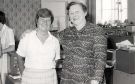 View: u11744 Cherry Mawhood (right) on her retirement from Libraries Department pictured with (left) Beatrice Padley