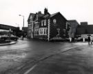 View: u11834 Waggon and Horses Hotel, No. 2 Market Place, Chapeltown showing (left) Burncross Road railway bridge