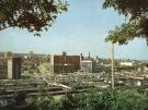 View: u11855 Sheaf Square looking towards (foreground) Sheffield Midland railway station, (centre) Sheffield Poytechnic