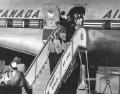 View: u11909 Ellen Beatrice Hirst in doorway of Trans-Canada (later Air Canada) aircraft