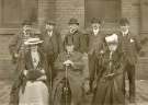 Alderman George Senior (centre sitting) (1838 - 1915), JP. and friends visiting Hadfields Ltd.