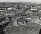 Aerial view of St. John C. of E. Church, Park showing (top right) Bernard Road Incinerator