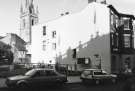 View: u12294 Norfolk Street showing (left) Upper Chapel graveyard and (top left) tower of St. Marie's RC Cathedral