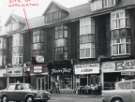 Shops on Firth Park Road showing (l. to r.) No. 459 Mei Hong, Chinese takeaway, No. 463 Trader Tom's, hardware dealers, No. 465 A. Green, fruiterers and Nos. 467 - 469 E. Barker and Son (Hillsborough) Ltd., house furnishers