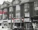 Shops on Firth Park Road showing (l. to r.) No. 453 Manfield and Sons Ltd., shoe shop, No. 455 Smith's News, newsagents, No. 459 Mei Hong, Chinese takeaway, No. 463 Trader Tom's, hardware dealers 