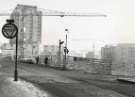 View from Trafalgar Street of the construction of Telephone House, Charter Square showing (left) the Grosvenor House Hotel