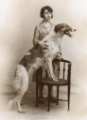 Unidentified woman and her dog