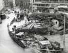 Installation of a central concourse ring beam during the construction of Castle Square (also known as The Hole in the Road)