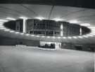 Castle Square (also known as the Hole in the Road) at night showing (centre) Nos. 51 - 57 Peter Robinson Ltd., department store and Nos. 59 - 65 C and A Modes Ltd., department store, High Street