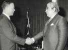 Sir John Osborn (1922 - 2015) MP meeting President General A. M. Yaha Khan (1917-1980), President House, Rawalpindi, Pakistan