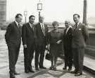 Sir John Osborn (1922 - 2015) MP (first right) meeting with a party of Polish Technical Editors as guests of the Foreign Office, Houses of Parliament, London