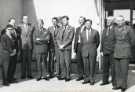 Sir John Osborn (1922 - 2015) MP: members of the UK Parliamentarians Today group visiting Supreme Headquarters Allied Powers Europe, near Paris, France