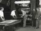 Sir John Osborn (1922 - 2015) MP (second right) at unidentified steel works possibly connected with Samuel Osborn and Co. Ltd.