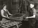 Lifting cope from pin lift moulding machine at an unidentified factory possibly connected with Samuel Osborn and Co. Ltd. 