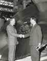 Sir John Osborn (1922 - 2015) MP (right): probably visiting the Chemical and Petroleum Engineering Exhibition, Olympia, London