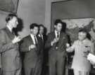 Sir John Osborn (1922 - 2015) MP (second left): as part of a group of British MPs visiting H.Q. Allied Forces Central Europe, Fontainebleau, France