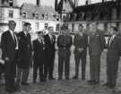 Sir John Osborn (1922 - 2015) MP (first right); as part of a group of British MPs visiting H.Q. Allied Forces Central Europe, Fontainebleau, France