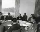 Sir John Osborn (1922 - 2015) MP (second right); probably as part of a group of British MPs visiting H.Q. Allied Forces Central Europe, Fontainebleau, France 