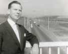 Sir John Osborn (1922 - 2015) MP ; on footbridge overlooking the Parkway