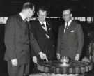 Sir John Osborn (1922 - 2015) MP (first right); visit to the Chemical and Petroleum Engineering Exhibition, Olympia, London, 20 - 30 June, 1962