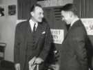 Enoch Powell MP (1912-1998) (MP for Wolverhampton South West) (left) at the exhibition stand of Lee of Sheffield Ltd., (Arthur Lee and Sons Ltd.), Engineering Industries Association Exhibition, Wolverhampton