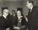 Dinner and presentation in the ladies staff dining room, (Lee of Sheffield Ltd.) Arthur Lee and Sons Ltd., steel manufacturers