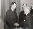 Visit of Sir Edmund Hillary (1st left) to a meeting of the Sheffield and District Outward Bound Schools Association