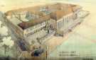 Architect's drawing of Abbeydale Girls Grammar School, Abbeydale Road