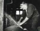 Ron Stanley, scythe grinder, Abbeydale Industrial Hamlet Museum, formerly Abbeydale Works, premises of W. Tyzack, Sons and Turner Ltd., manufacturers of files, saws, scythes etc.