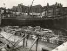 Construction of Sheffield City Hall, Barkers Pool looking towards (top) Holly Street and West Street Lane