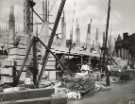 Construction of Sheffield City Hall, Barkers Pool from Balm Green