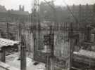 Construction of Sheffield City Hall (Oval Hall), Barkers Pool looking towards (top right) Balm Green